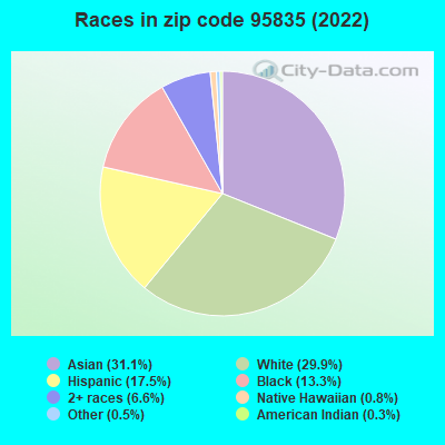 Races in zip code 95835 (2019)