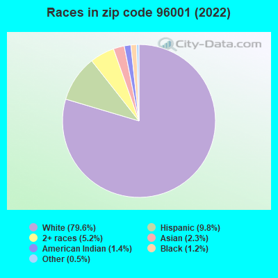 Races in zip code 96001 (2019)