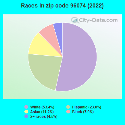 Races in zip code 96074 (2022)