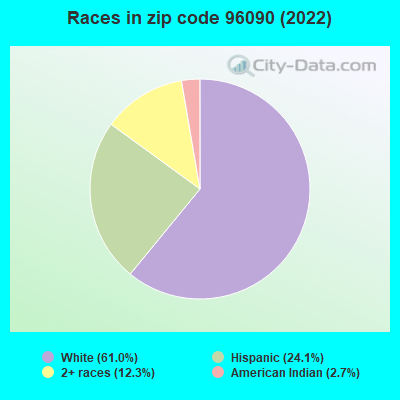 Races in zip code 96090 (2019)