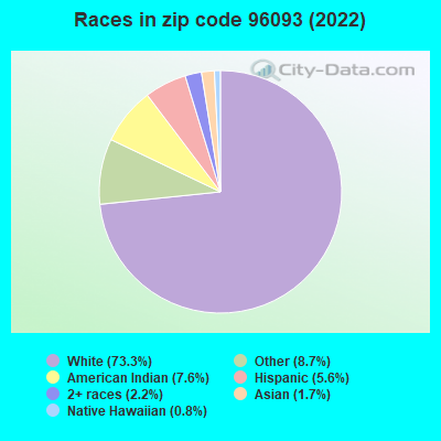 Races in zip code 96093 (2022)