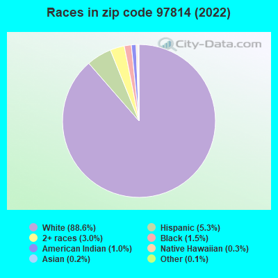 Races in zip code 97814 (2019)