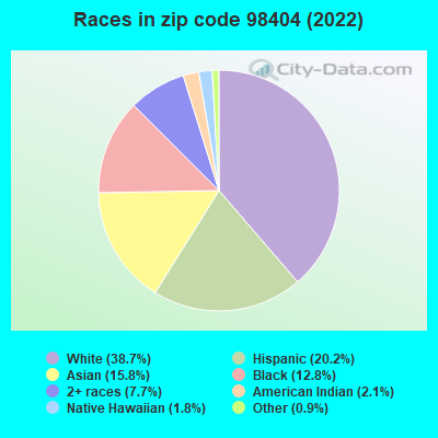 Races in zip code 98404 (2019)