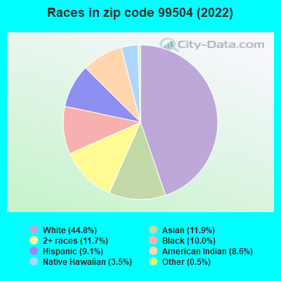 Races in zip code 99504 (2021)