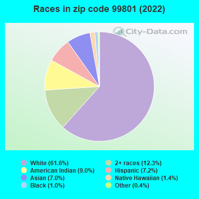Races in zip code 99801 (2022)