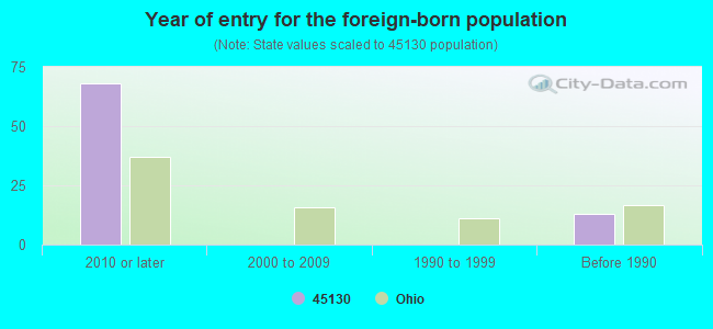 Year of entry for the foreign-born population