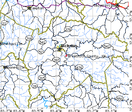 Breathitt County, KY map