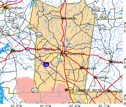 Christian County, KY map