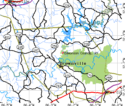 Edmonson County, KY map