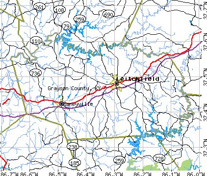 Grayson County, KY map