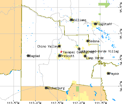 Yavapai County, AZ map