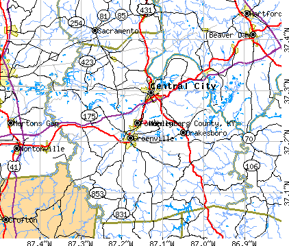 Muhlenberg County, KY map
