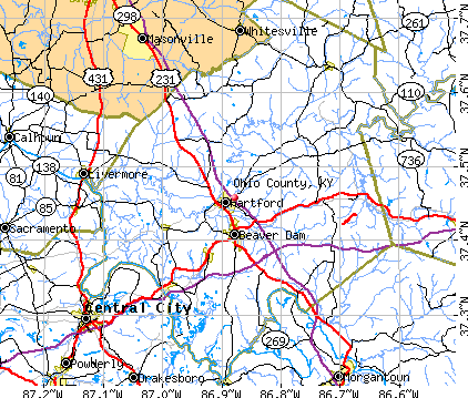 General Map; Google Map; MSN Map. Ohio County, KY map