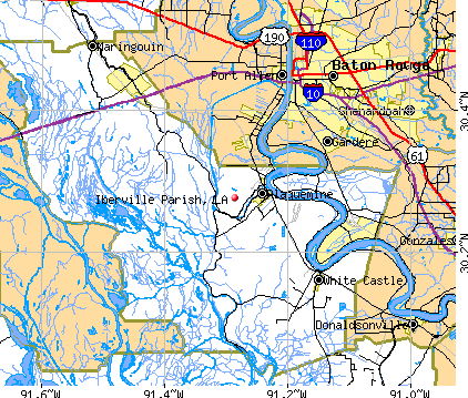 Iberville Parish, LA map
