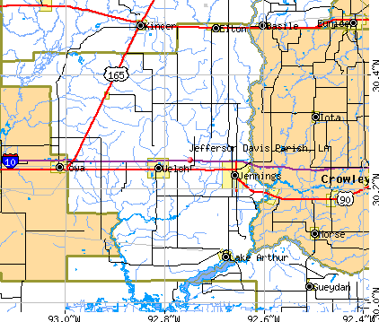 Jefferson Davis Parish, LA map