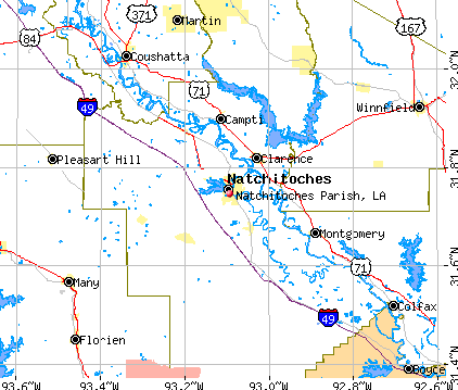 Natchitoches Parish, LA map