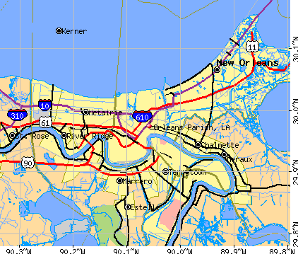 Orleans Parish, LA map