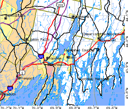 Sagadahoc County, ME map