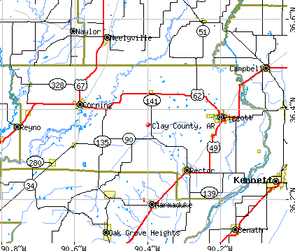 Clay County, AR map
