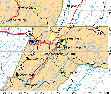 Allegany County, MD map