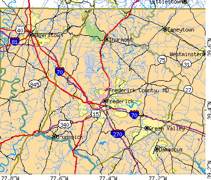 Frederick County, MD map