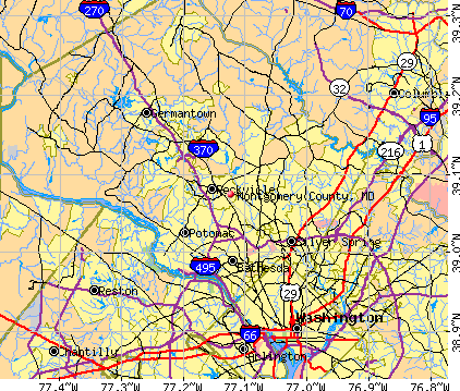 Montgomery County, MD map