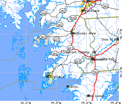 Somerset County, MD map