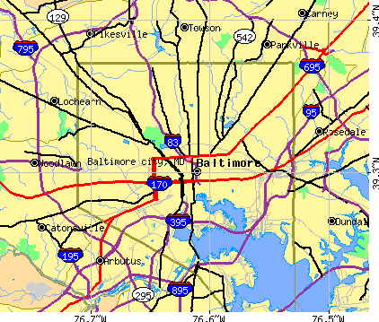 Baltimore city, MD map
