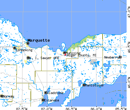 Alger County, MI map