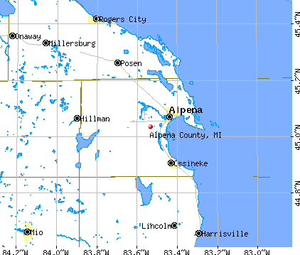 Alpena County, MI map
