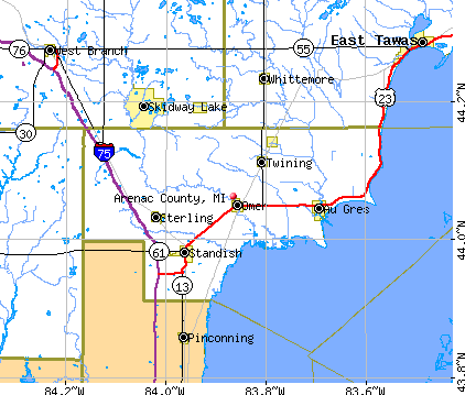 Arenac County, MI map