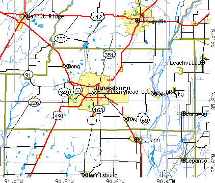 Craighead County, AR map