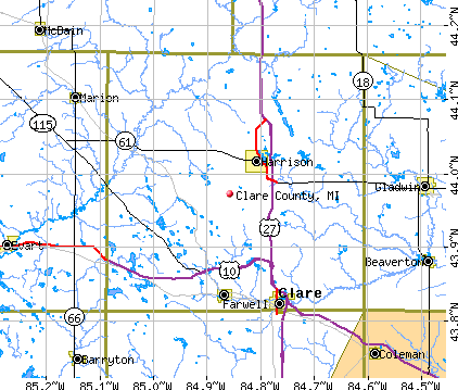 Clare County, MI map