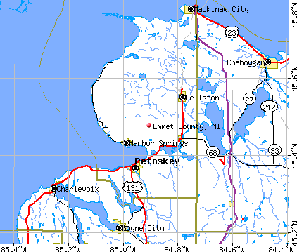Emmet County, MI map
