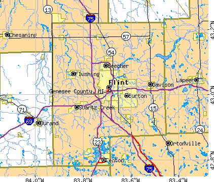 Genesee County, MI map