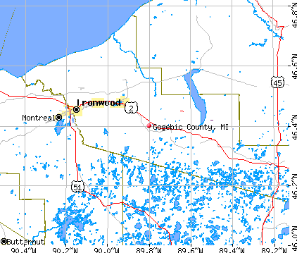 Gogebic County, MI map