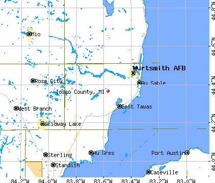 Iosco County, MI map