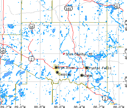 Iron County, MI map