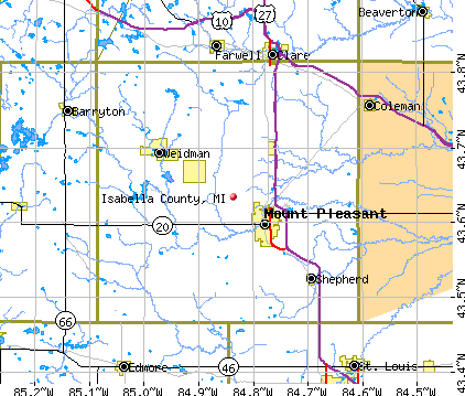 Isabella County, MI map
