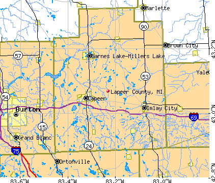 Lapeer County, MI map