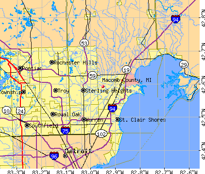 Macomb County, MI map