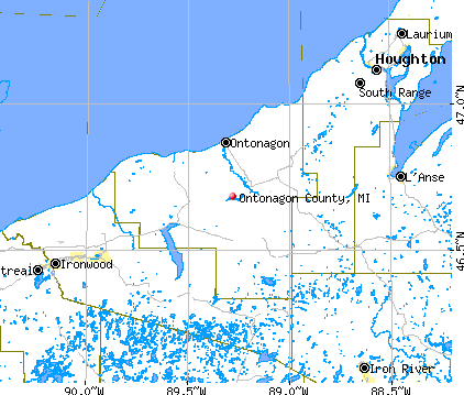 Ontonagon County, MI map