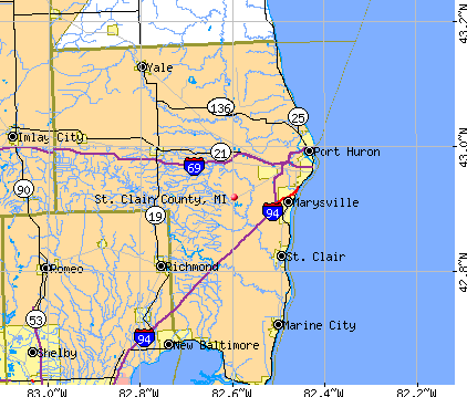 St. Clair County, MI map