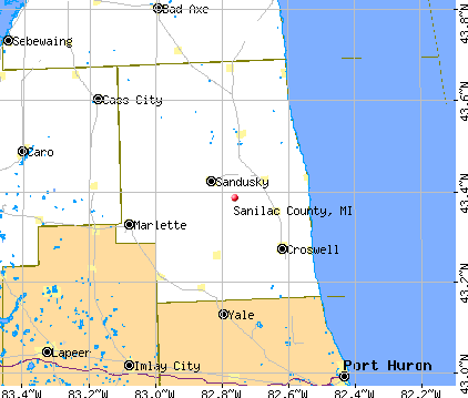 Sanilac County, MI map