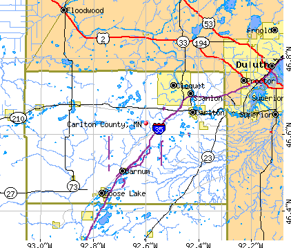 Carlton County, MN map