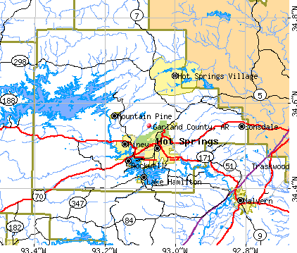 Garland County, AR map