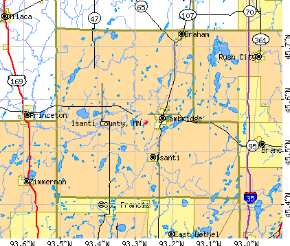 Isanti County, MN map