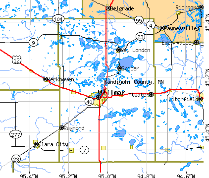 Kandiyohi County, MN map