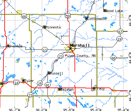 Lyon County, MN map