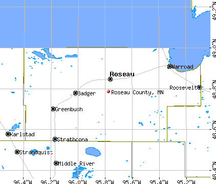 Roseau County, MN map